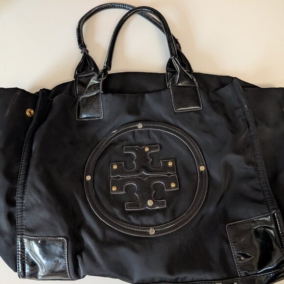 Tory Burch Ella Women's Tote Bag Mini - Black - Picture 1 of 5